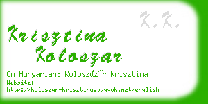 krisztina koloszar business card